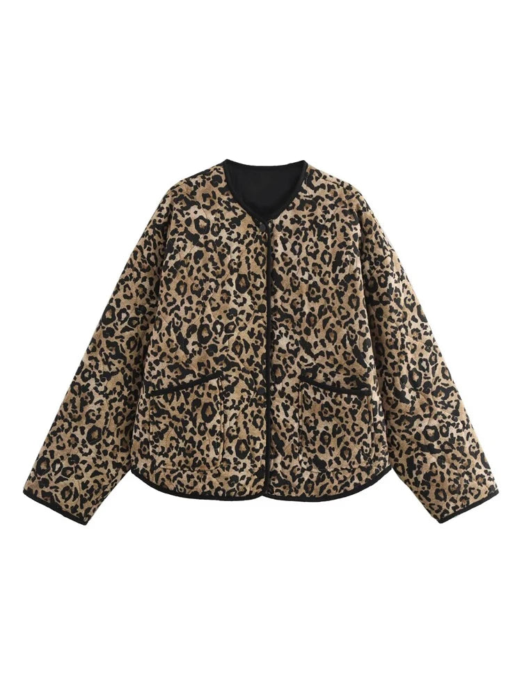 Vestes matelassées légères léopard