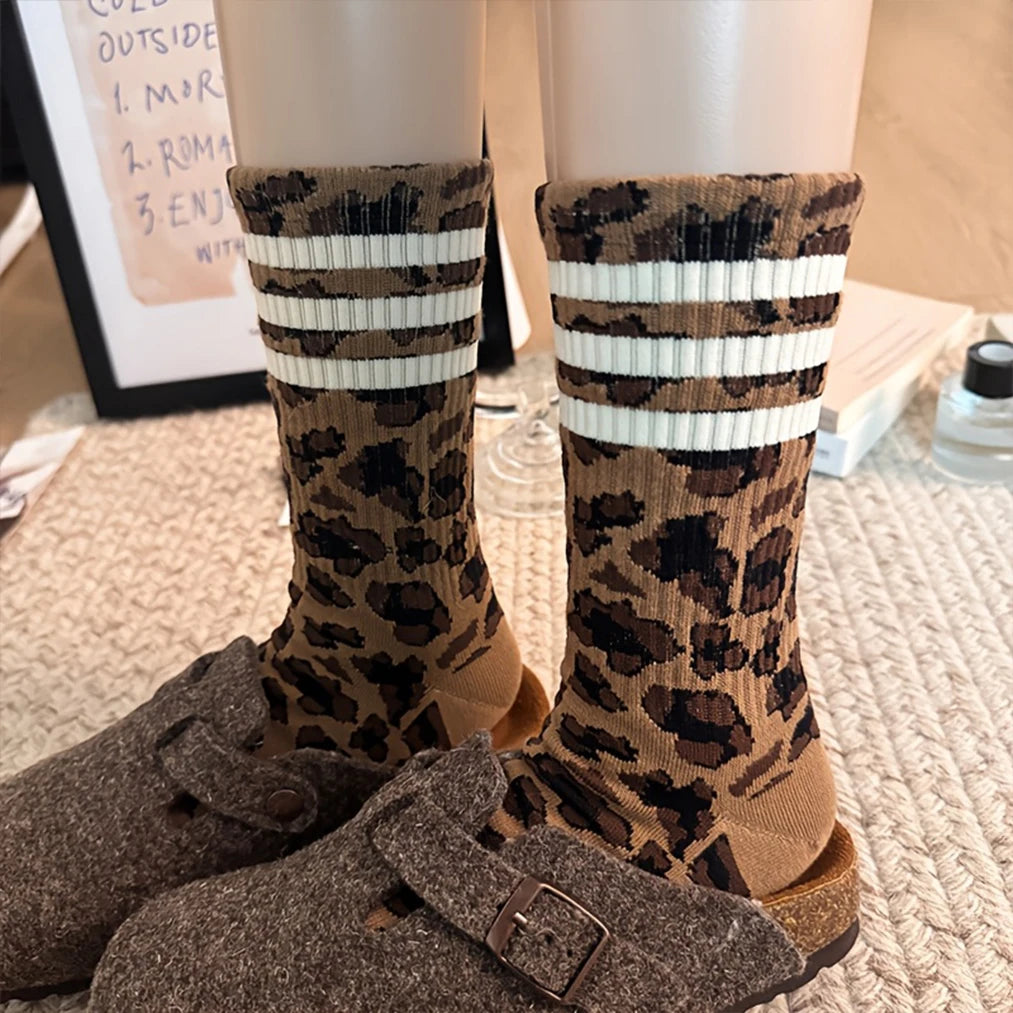 Lot de 4 paires de chaussettes léopard