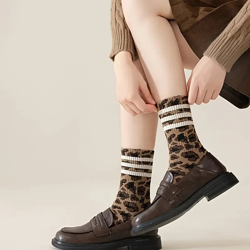 Lot de 4 paires de chaussettes léopard
